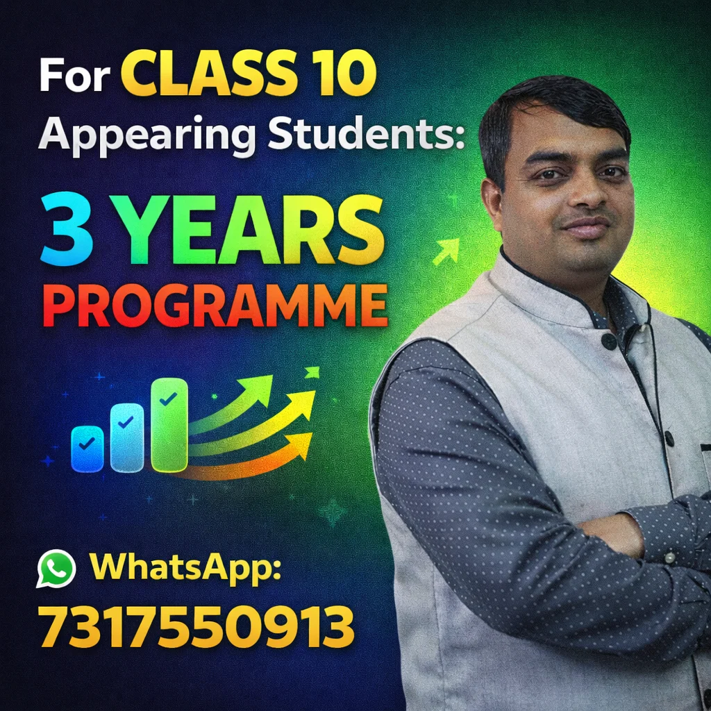 3 years foundation programme for class 10 appearing students poster by Sikhar Academy promoting structured preparation with WhatsApp contact.